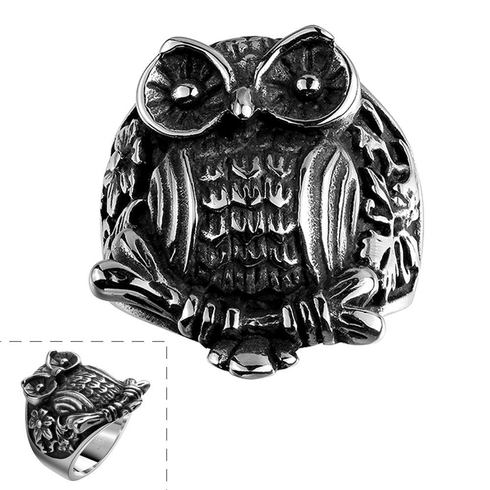 Vienna Jewelry Stainless Steel Owl's Emblem Ring