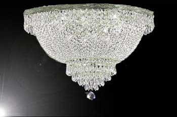 French Empire Crystal Semi Flush Basket Chandelier Lighting