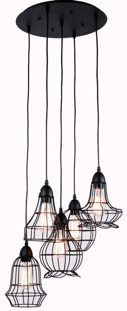 5 light black rustic barn industrial chandelier