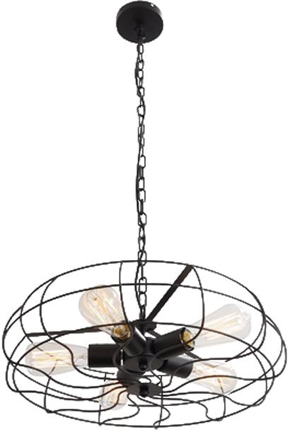 Black 5 light retro barn industrial painted chain chandelier pendant lamp light