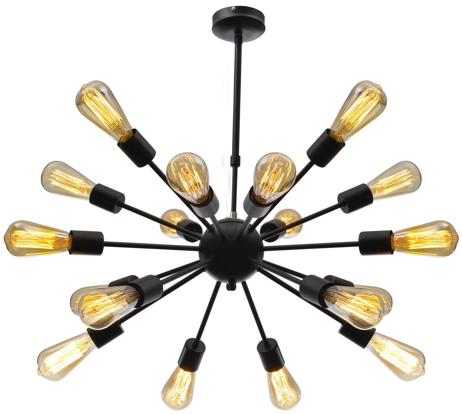18 light vintage industrial edison painted chandelier