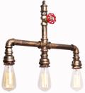 3 light vintage industrial island water pipe chandelier with painted finish