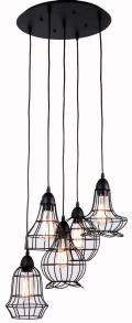 5 light black rustic barn industrial chandelier