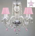 Empress Crystal Chandelier Lighting With Pink Crystal*Stars* H17 x W17