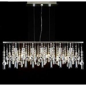 Modern Contemporary Linear Chandelier Lighting Lamp With Crystal H58 x W38