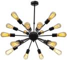 18 light vintage industrial edison painted chandelier