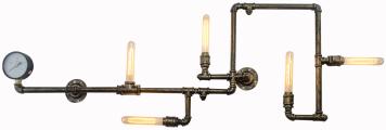 5 light copper painted vintage industrial water pipe wall sconce wall lamp light