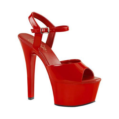 Shop Women's Pleaser Aspire 609 Ankle-Strap Sandal Red Patent/Red ...