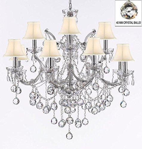 Maria Theresa Empress Crystal Chandelier Lighting With White Shades - Chandeliers For Bedrooms by Overstock.com