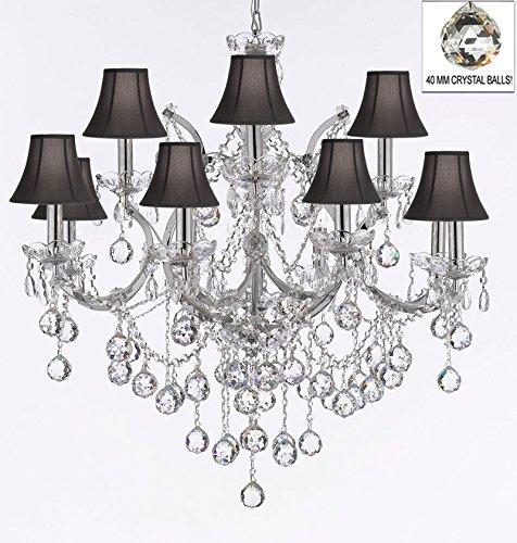 Maria Theresa Empress Crystal Chandelier Lighting With Black Shades - Chandeliers For Bedrooms by Overstock.com