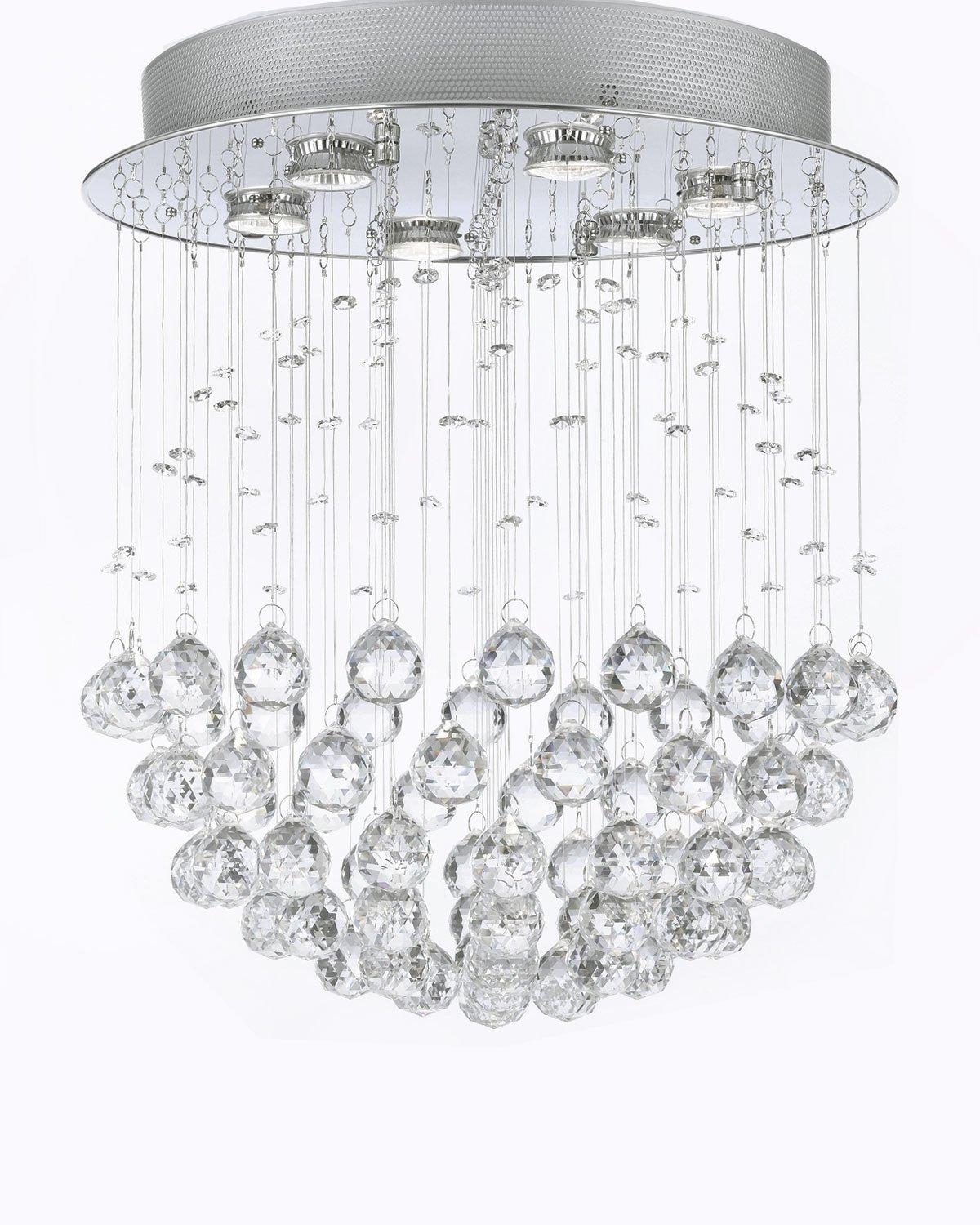 Modern Contemporary *Rain Drop* Chandelier Lighting With Faceted Crystal Balls