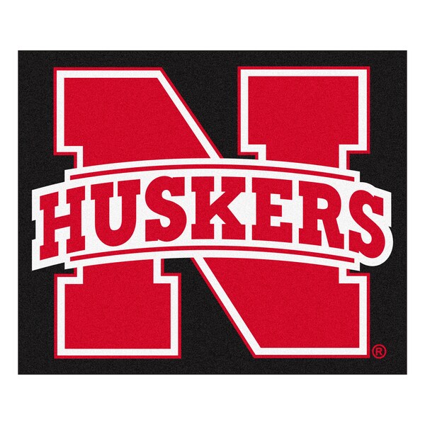 Fanmats Machine-Made University of Nebraska Black Nylon Tailgater Mat (5' x 6')