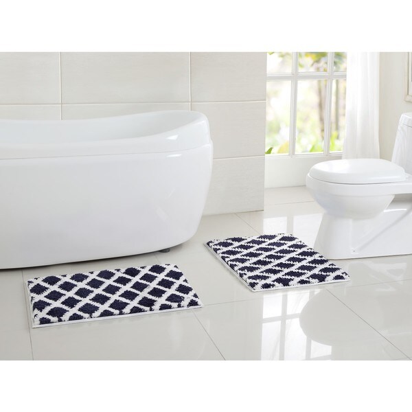 VCNY Davenport Non-Slip Thermoplastic 2-piece Bath Rug Set