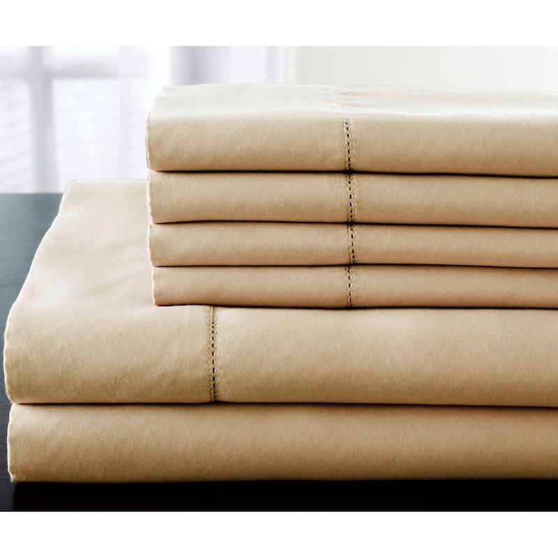 Luxury Estate 6-piece 1200TC Cotton Deep Pocket Bed Sheet Set - Taupe - King