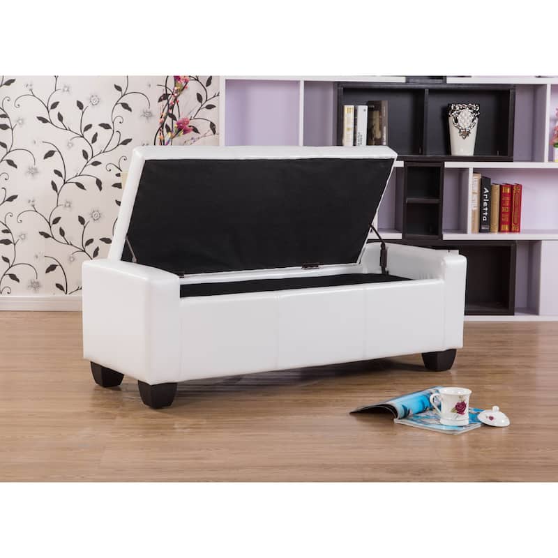 Mackenzie White 52-inch Storage Ottoman