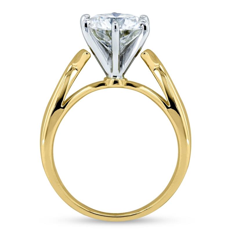 Annello by Kobelli 14k Yellow Gold 1 7/8 Carat 6-prong Round Moissanite Solitaire braided Engagement Ring (GH/VS)
