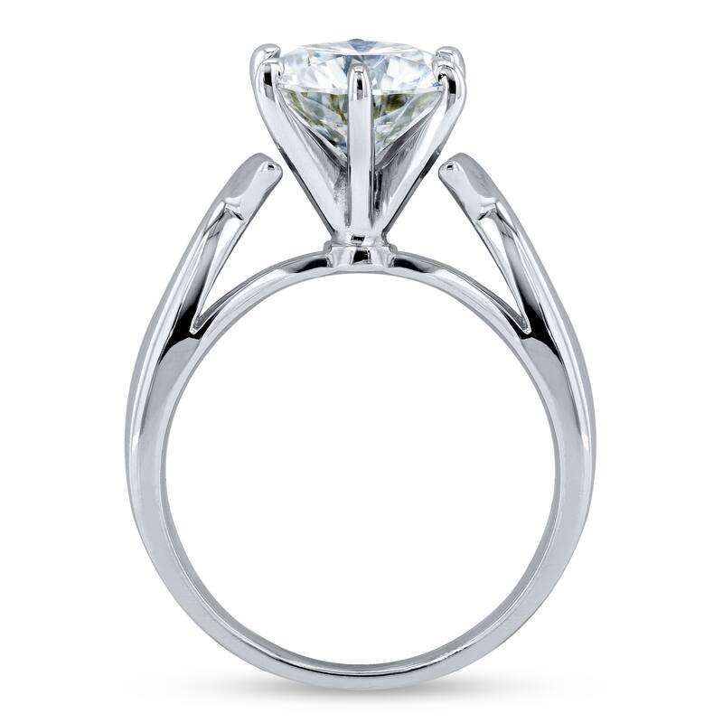 Annello by Kobelli 14k White Gold 1 7/8 Carat 6-prong Round Moissanite Solitaire Brided Shank Engagement Ring (GH/VS)