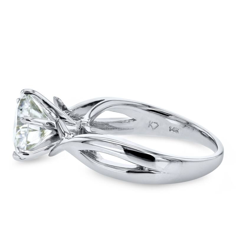 Annello by Kobelli 14k White Gold 1 7/8 Carat 6-prong Round Moissanite Solitaire Brided Shank Engagement Ring (GH/VS)