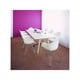 preview thumbnail 4 of 3, Contemporary Retro Molded Style White Accent Plastic Dining Armchair with Steel Eiffel Legs