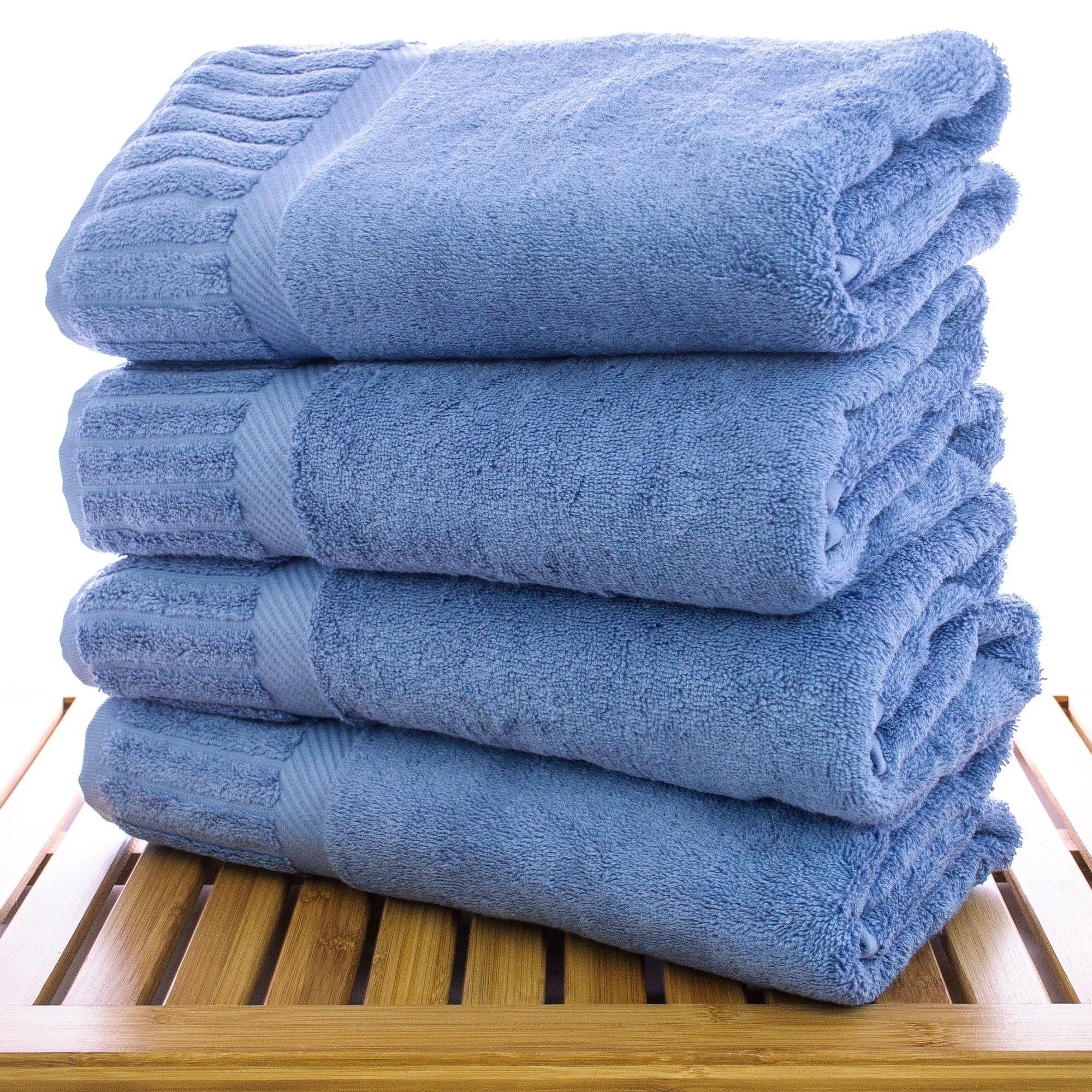 Set of 4 Aqua Blue Luxury Hotel & Spa Bath Towel 100% Genuine Turkish Cotton