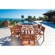 Havenside Home Surfside 7-piece Wood Outdoor Dining Set with Stacking Chairs - Thumbnail 20