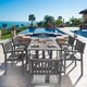 Havenside Home Surfside 7-piece Wood Outdoor Dining Set with Stacking Chairs - Thumbnail 9