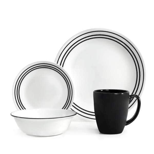 Corelle Livingware Onyx Black 16-piece Dinnerware Set