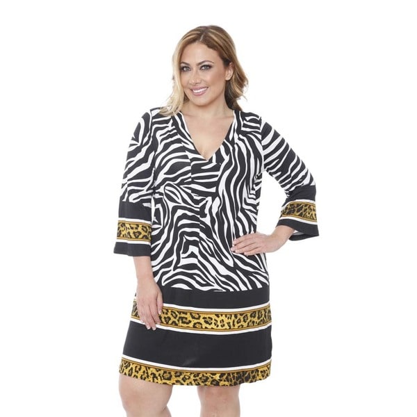 Womens Plus size Madelyn Zebra/ Gold Print Dress