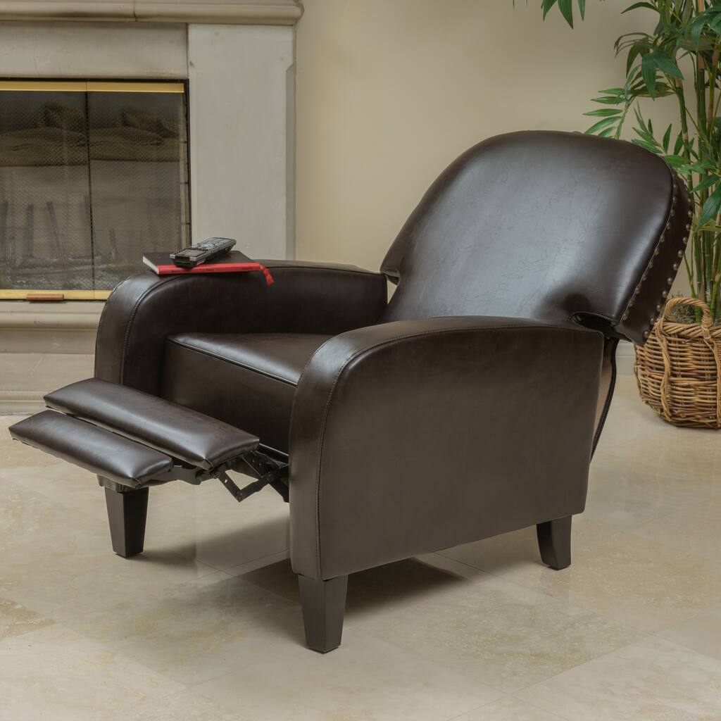 Barrister Bonded Leather Recliner by Christopher Knight Home