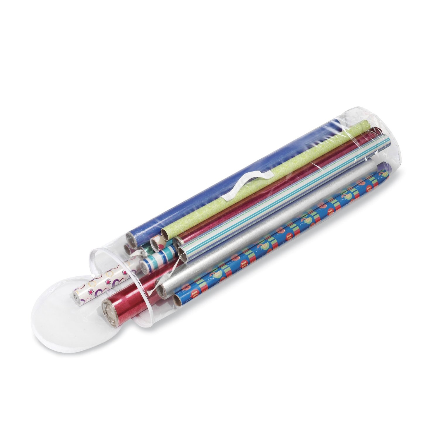 Whitmor Clear Gift Wrap Organizer - Zippered Storage for 25 Rolls