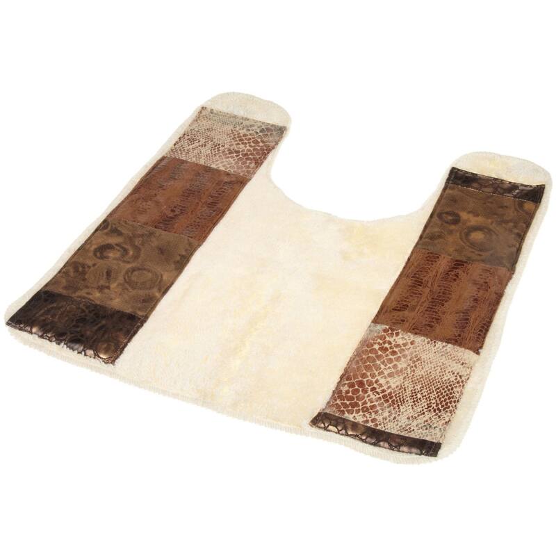 Animal Print Faux Leather Bath and Contour Rugs - 21 x 24/Contour - 21x24