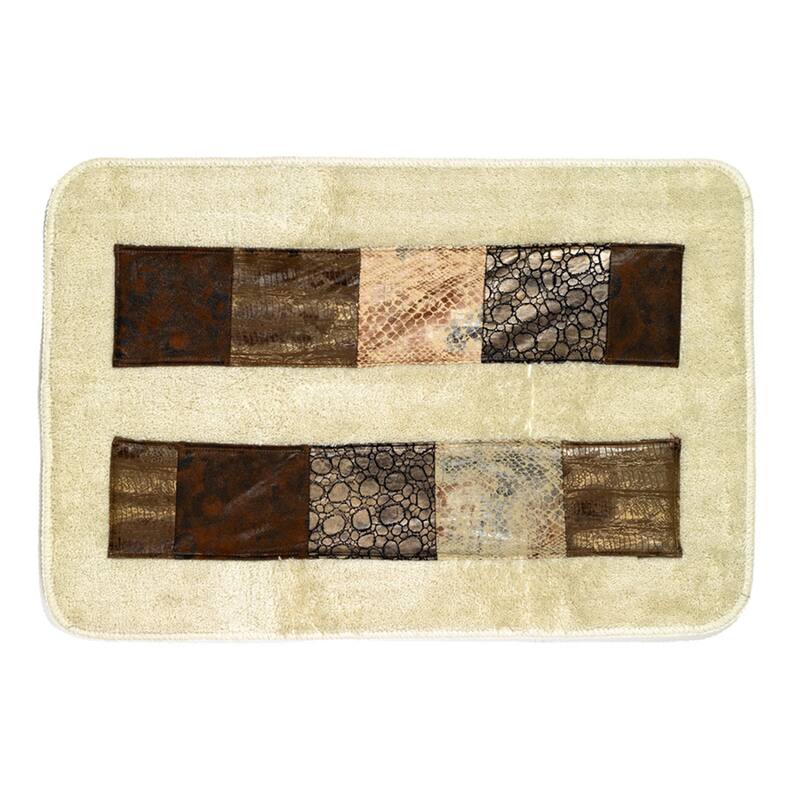 Animal Print Faux Leather Bath and Contour Rugs