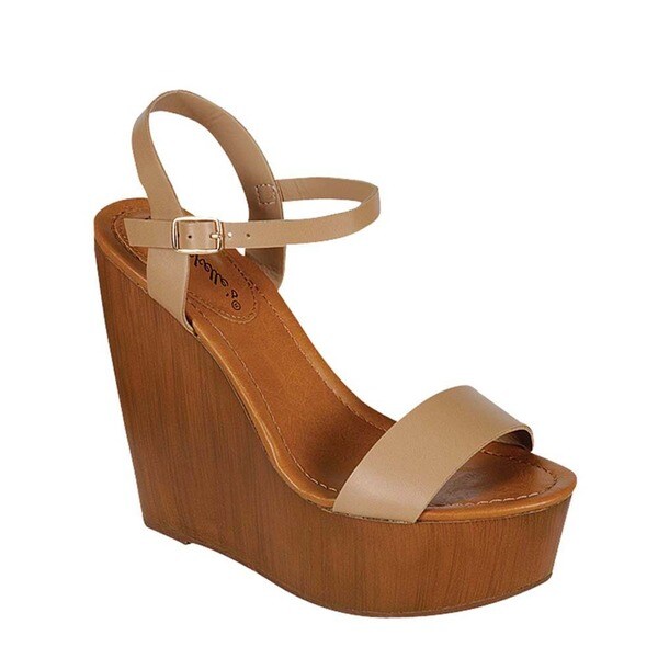 Dream Pairs - DREAM PAIRS Women's Open Toe Elastic Ankle Strap Platform Wedge Sandals NINI-3 