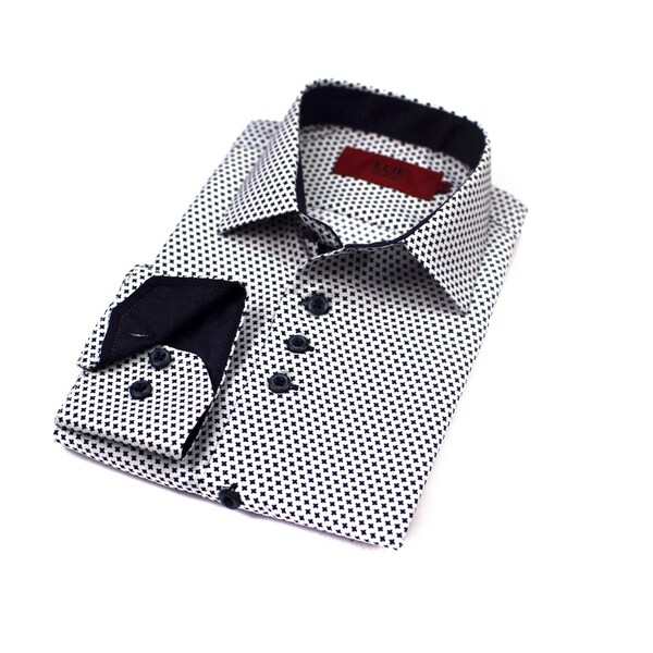 Elie Balleh Boys' 2015 Style Polyester and Rayon Slim Fit Collared Dress Shirt