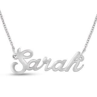 Shop Silver Over Brass 'sarah' Nameplate Necklace - On Sale - Free 