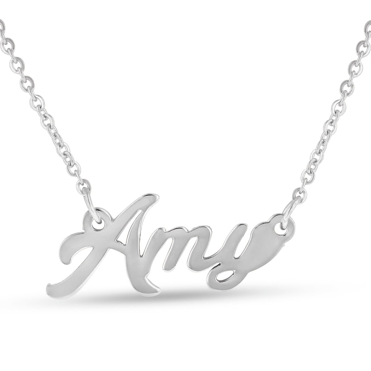 Sterling Silver Amy Script Name Necklace   13506134  