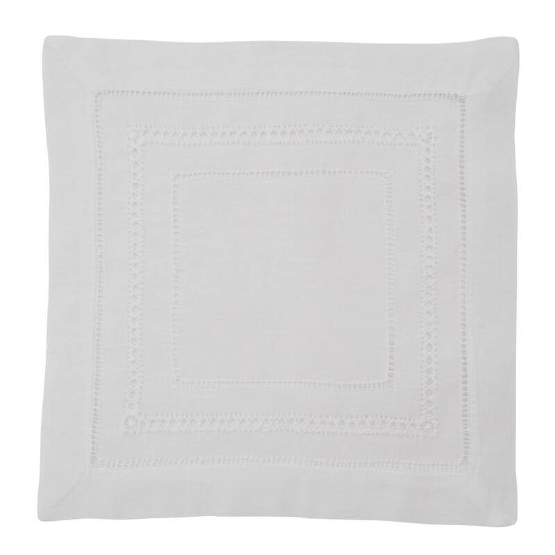 Linen Blend Hemstitched Dinner Napkins (Set of 4)