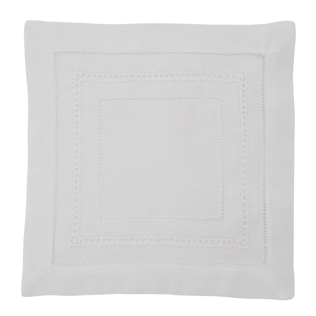 Linen Blend Hemstitched Dinner Napkins (Set of 4)