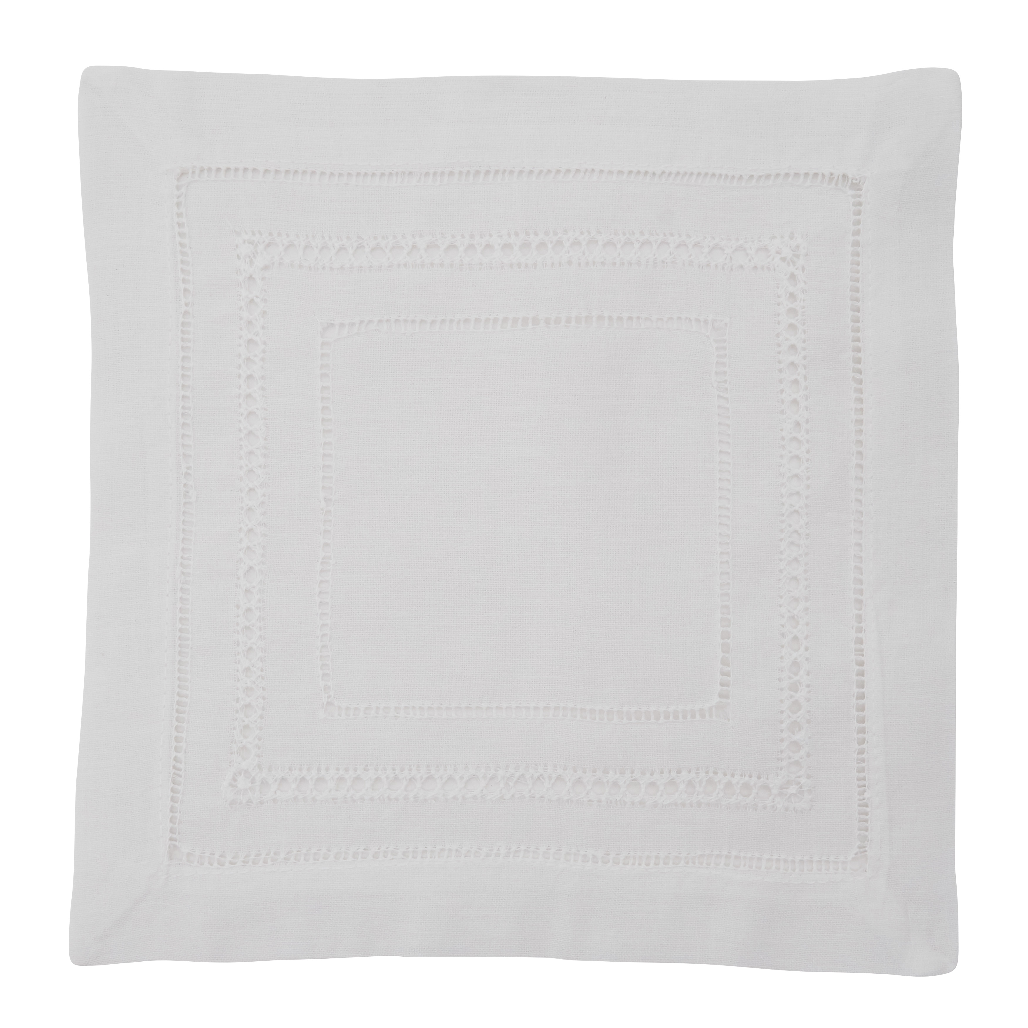 Linen Blend Hemstitched Dinner Napkins (Set of 4)