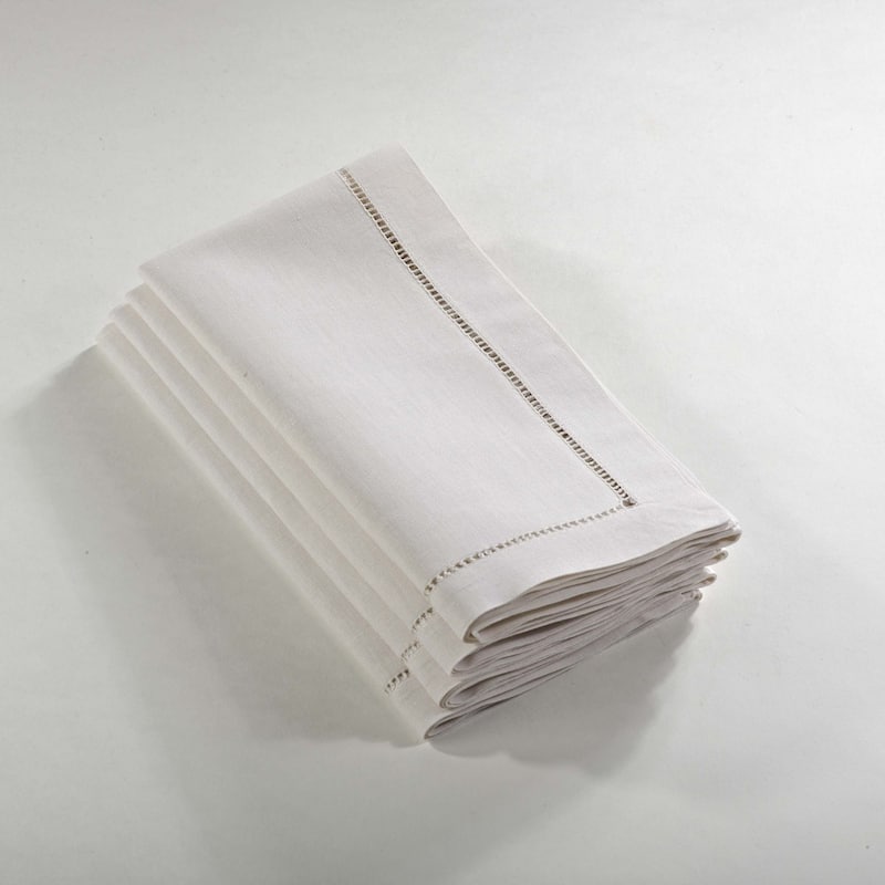 Hemstitched Dinner Napkin (Set of 4) - 18" - ecru