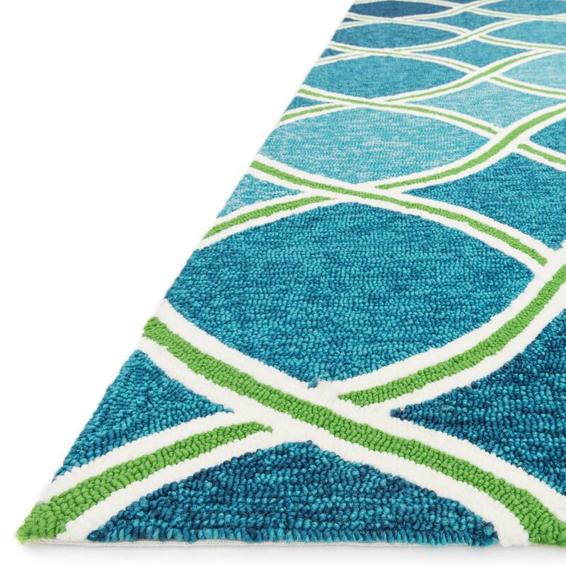 Alexander Home Capri Modern Trellis Hand-hooked Indoor/ Outdoor Rug