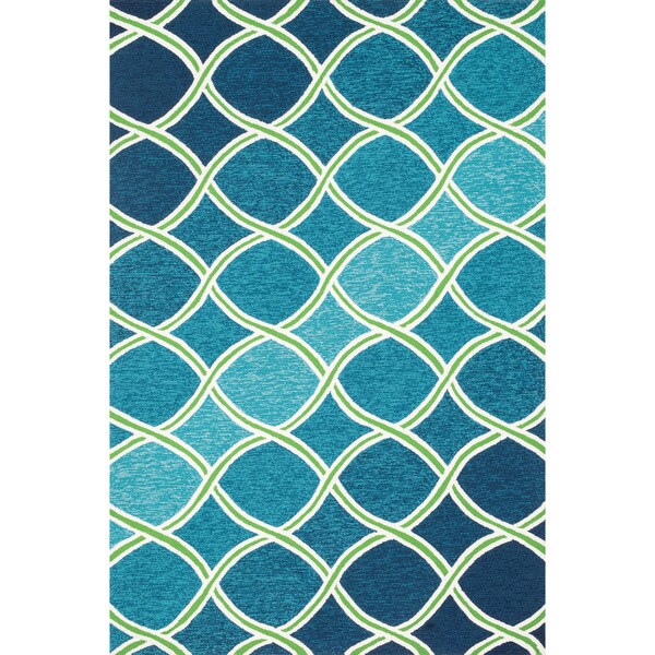Hand-hooked Indoor/ Outdoor Capri Trellis Rug (2'3 x 3'9)