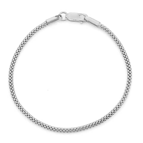 Gioelli Sterling Silver Popcorn Link Chain Bracelet