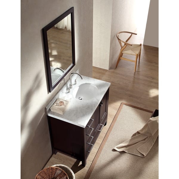 Ariel Cambridge 60 in. Single Sink Base Cabinet in Espresso