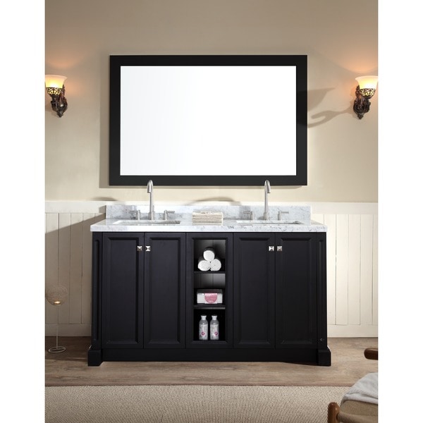 ARIEL Westwood 60-inch Double Sink Black Vanity Set - Free ... ARIEL Westwood 60-inch Double Sink Black Vanity Set - Free ...