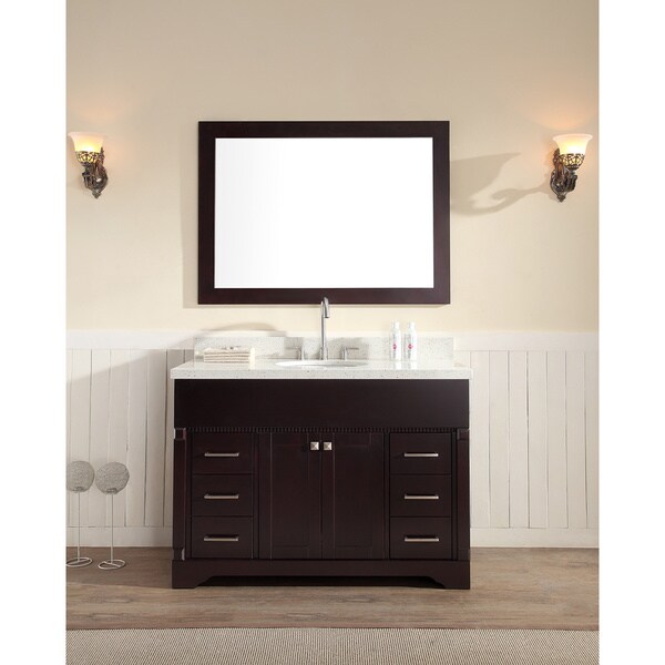 ARIEL Stafford 49inch Single Sink Espresso Vanity Set Free Shipping