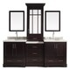Shop ARIEL Stafford 85-inch Double Sink Espresso Vanity Set with Center Medicine Cabinet - Free ...