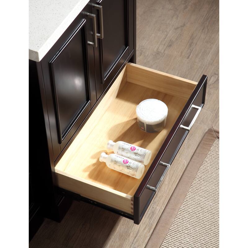 ARIEL Stafford 85-inch Double Sink Espresso Vanity Set with Center Medicine Cabinet