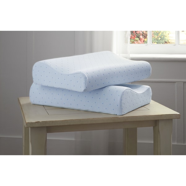 Arctic Sleep Cool-Blue Memory Foam Contour Pillow
