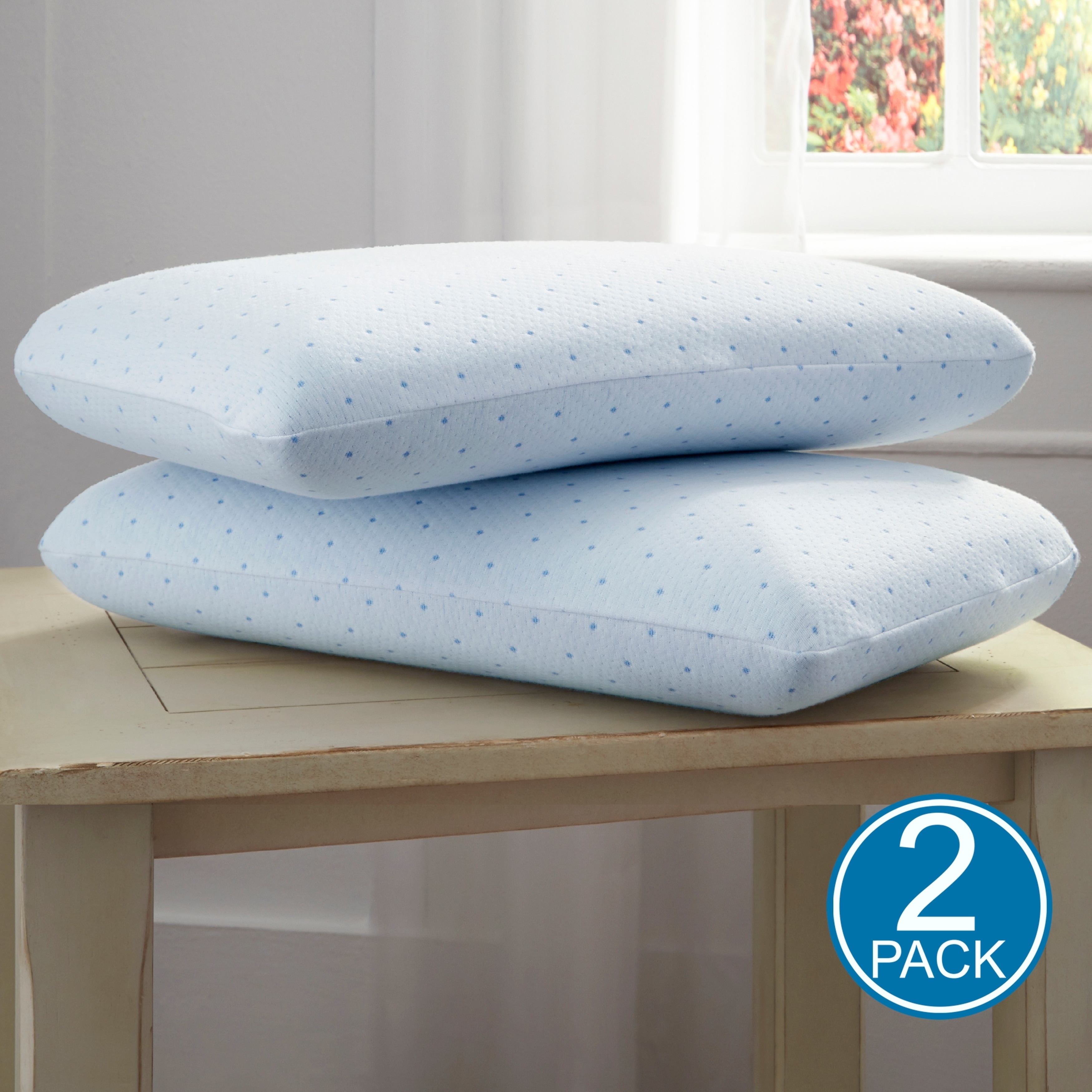 Arctic Sleep Cool-Blue Gel Memory Foam Bed Pillow